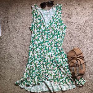 Lush Floral Wrap Around Dress